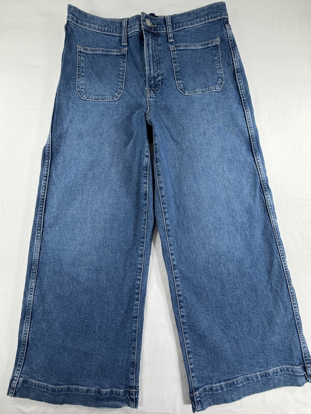 GAP High Rise Wide Leg Crop Jeans Women’s 12/31R Medium Wash Denim